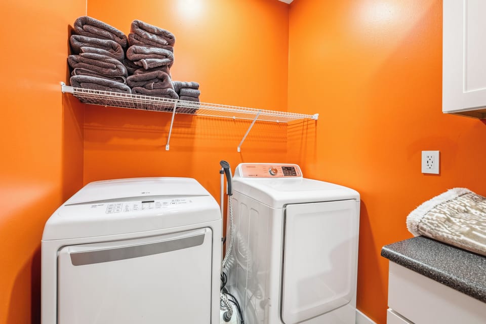 Laundry room, 2 dryers — Someone's getting fresh towels.