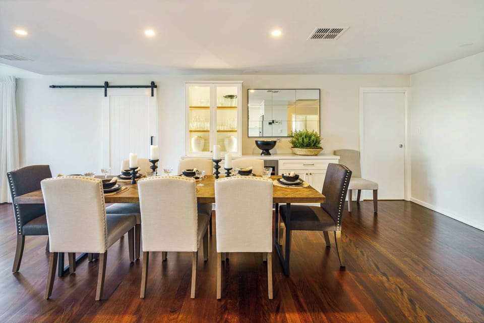 Spacious dining area overlooking picturesque scenery