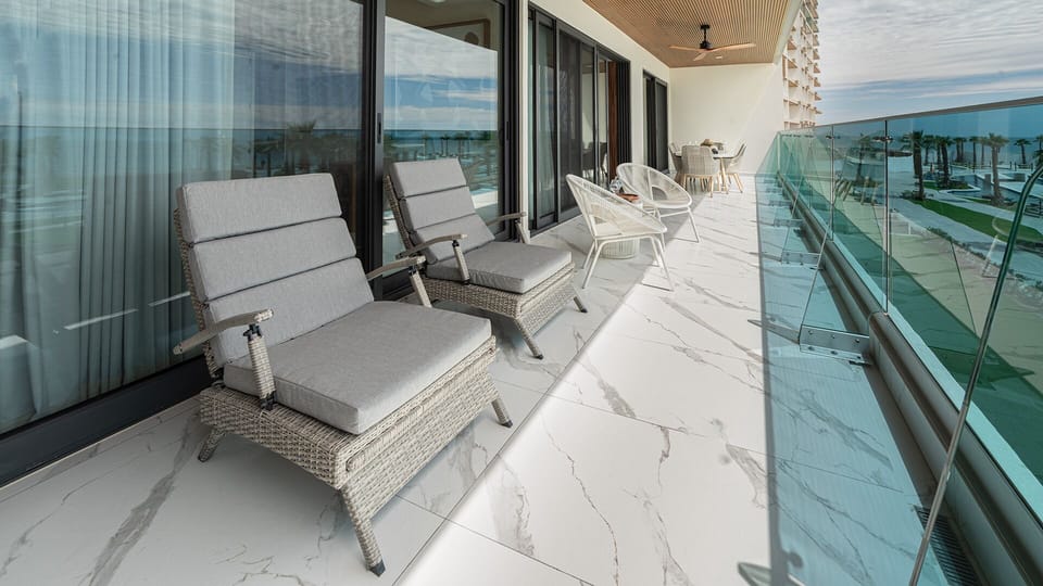 Furnished balcony.