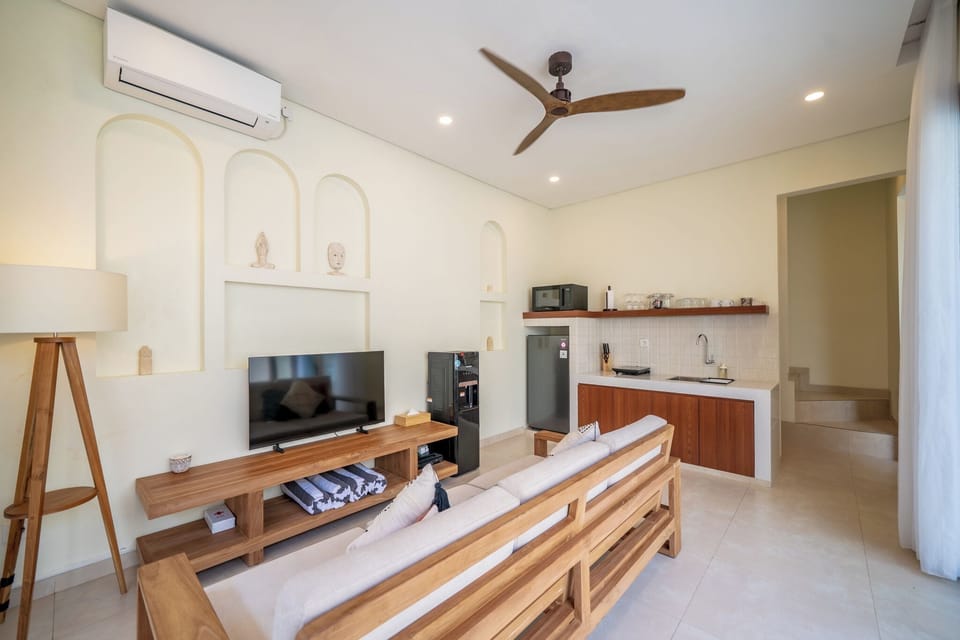Villa, 2 Bedrooms, Private Pool, Pool View | Living area | 43-inch Smart TV with digital channels