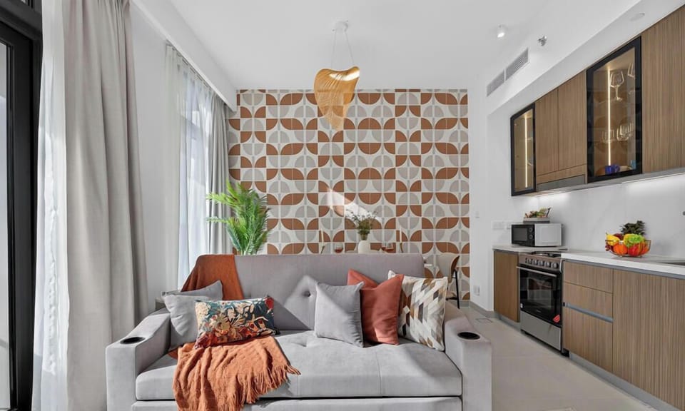Luxury Apartment, 1 King Bed with Sofa bed, City View | Living area | 65-inch Smart TV with digital channels, Netflix, streaming services