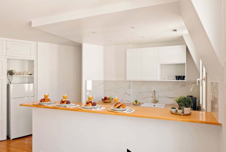 The open-plan living and dining area