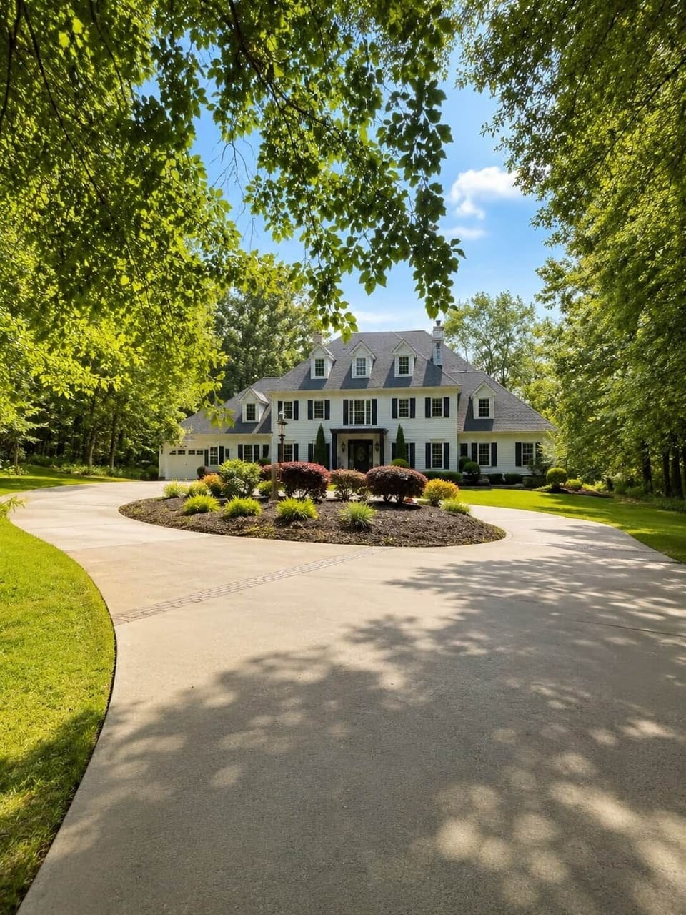 Circular driveway and front exterior of Chef’s Château