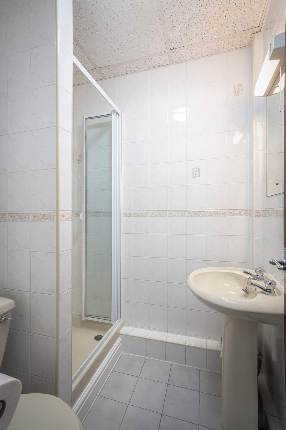 Shower, soap, shampoo, toilet paper