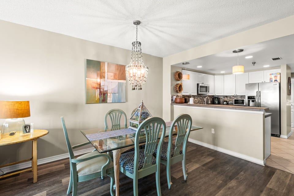 Dining table with seating for six
