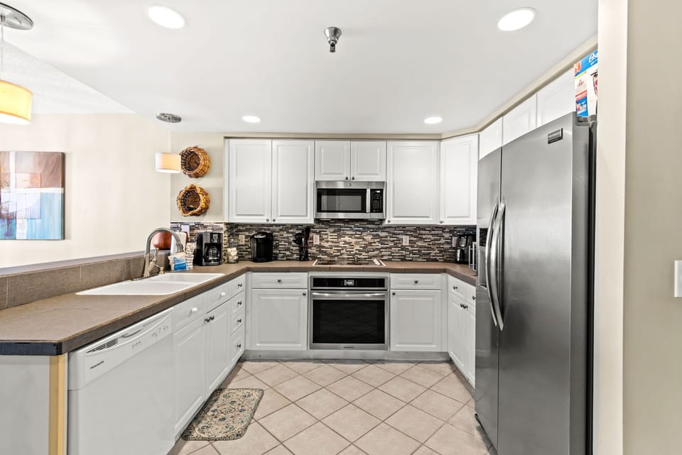 Kitchen with stainless steel appliances