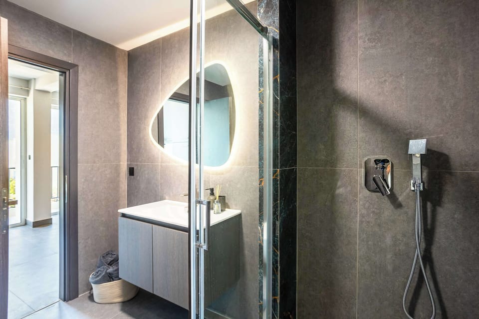 Modern bathroom with walk in shower