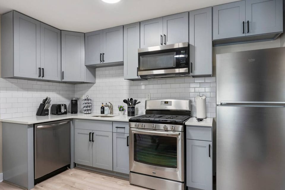 Perfect for extended stays with a fully equipped kitchen for all your cooking needs.