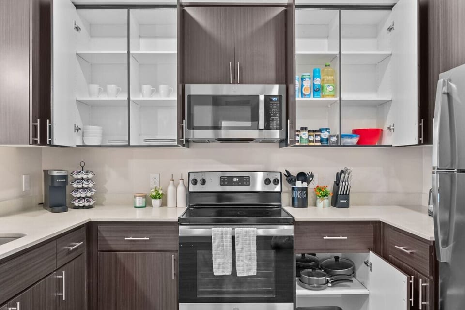 We`ve provided all the essentials, including dishes, glasses, cutlery, and cookware.