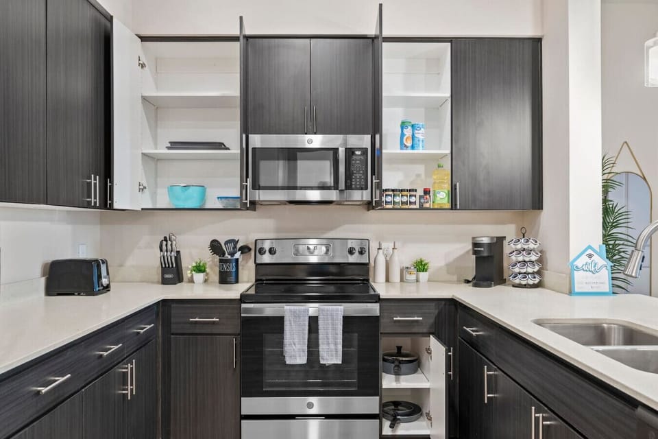 A stylish and functional kitchen with everything you need.