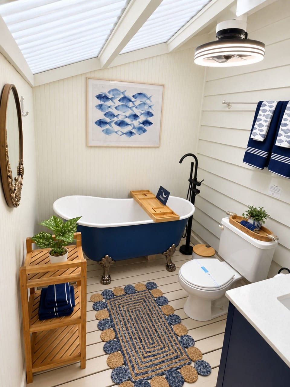 Private outdoor bathroom featuring a clawfoot soaking tub, sink, and toilet. Covered and private; accessed from outside the home.