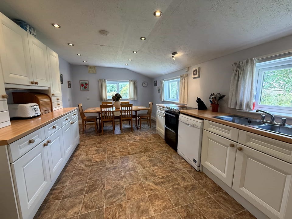 Kitchen with View of Dining Table