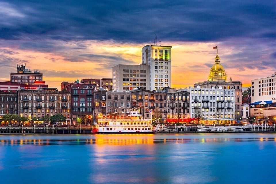 Riverfront magic at golden hour.