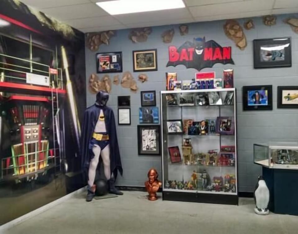 Unique Batman-themed memorabilia room with collectibles and immersive decor