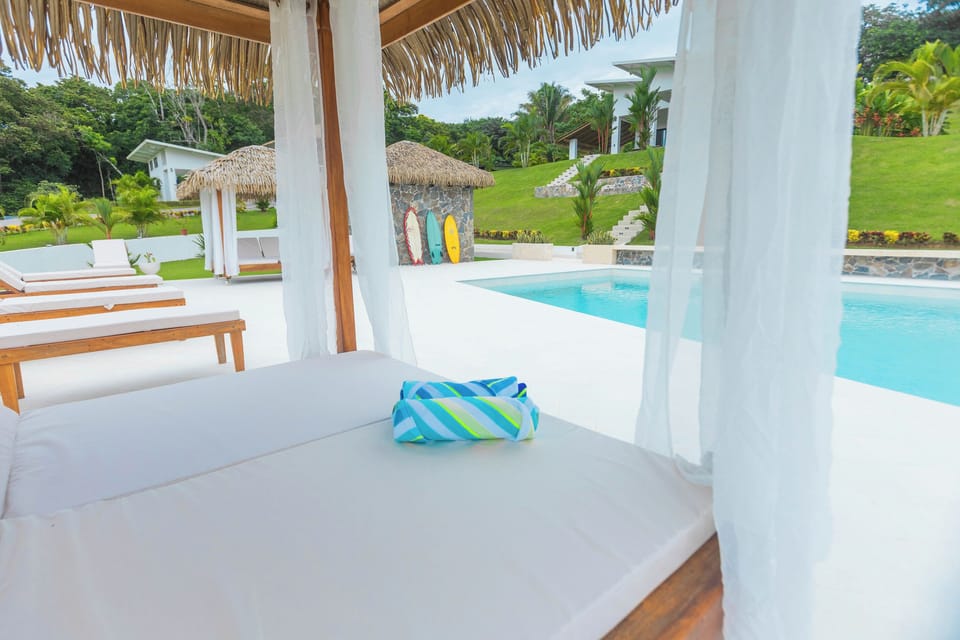 Two Tiki Pool Cabanas 