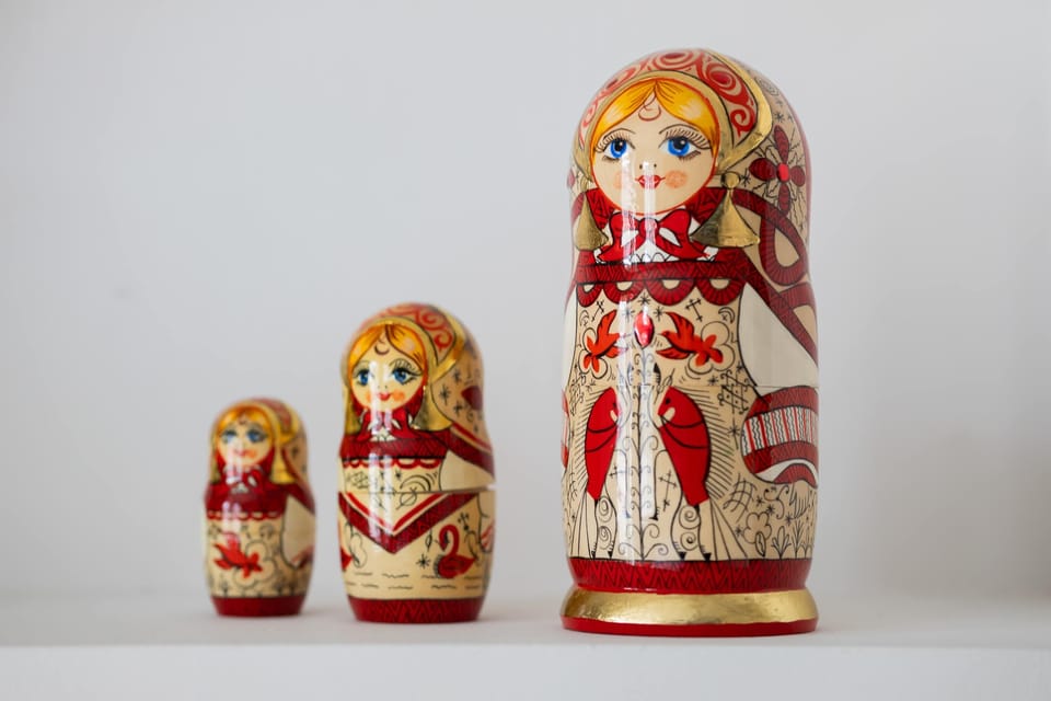 Traditional nesting dolls displayed as charming decorative accents.