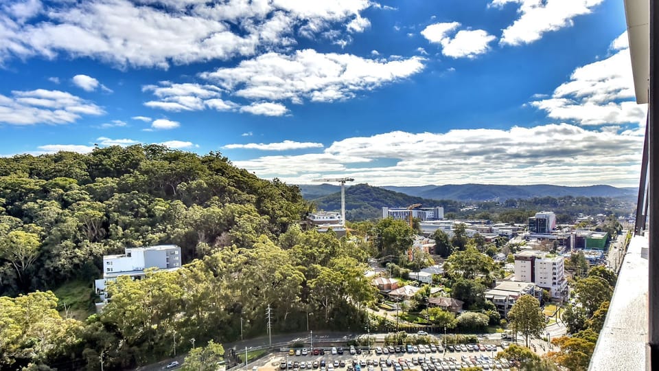 Scenic outlook over surrounding bushland and waterways.