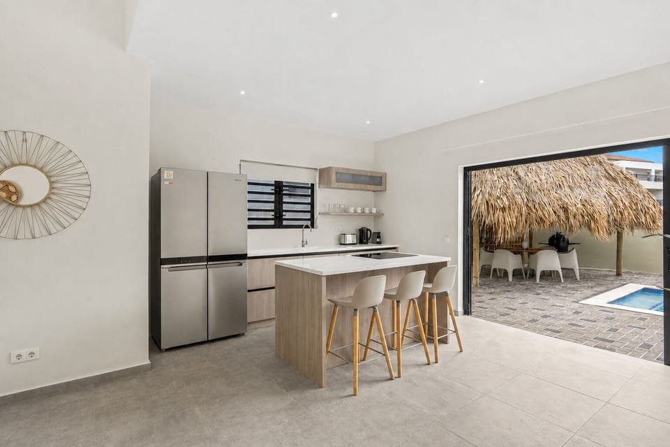 Villa, Patio, Pool View | Private kitchen