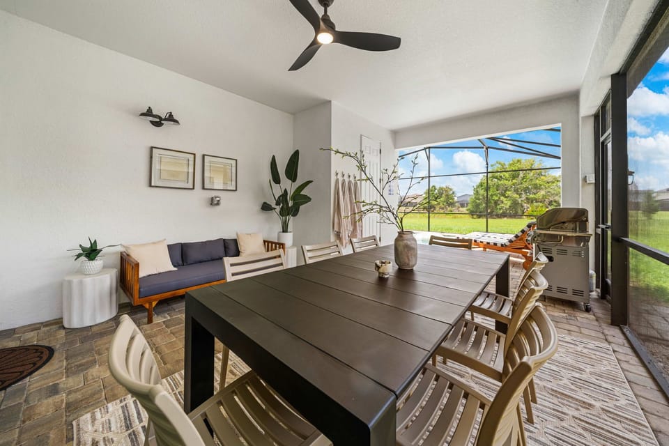 Flexible dining and game space perfect for meals, puzzles, or card games.