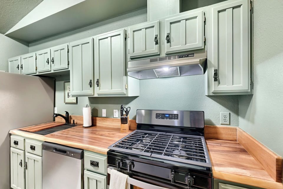 Fully equipped kitchen with everything you need for weekend getaways or extended stays