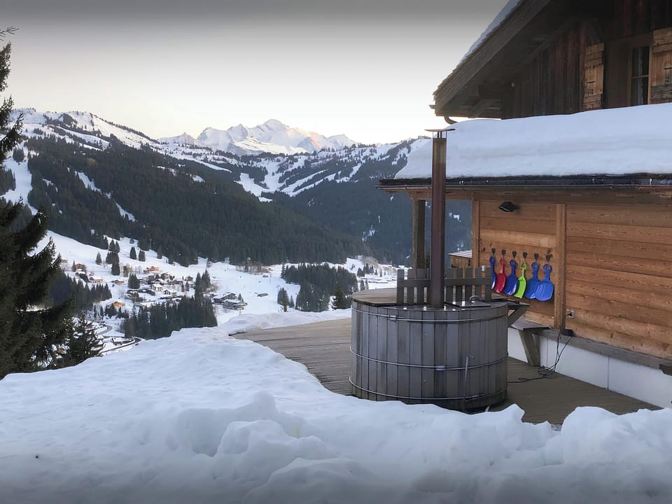 Nordic bath & view on the Mont Blanc