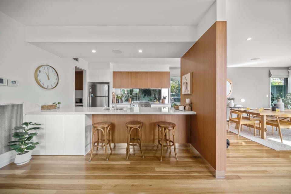 Breakfast bar provides the perfect place for casual meals and morning coffee
