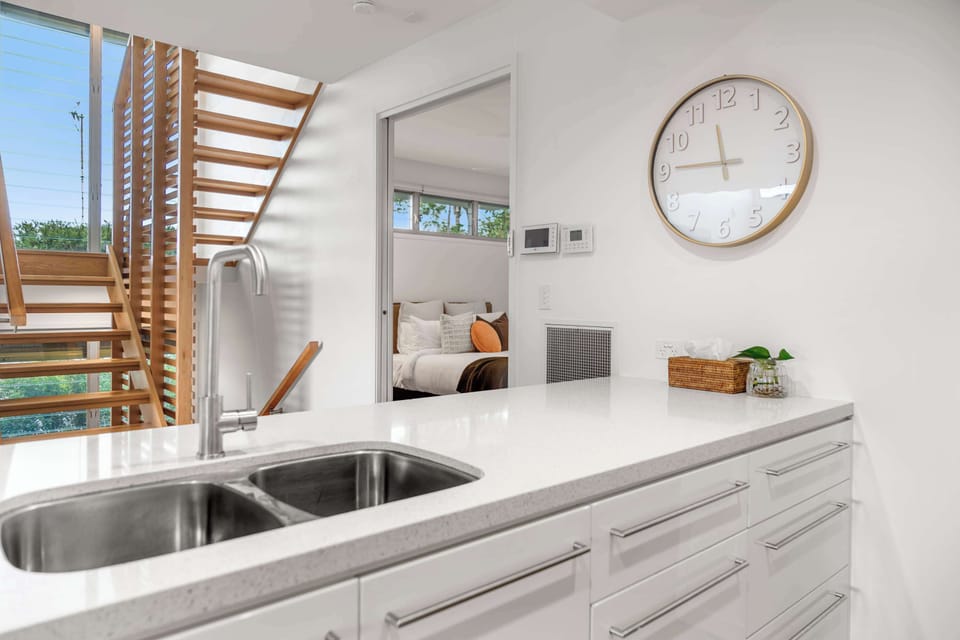 Spacious kitchen features generous bench space and quality modern appliances