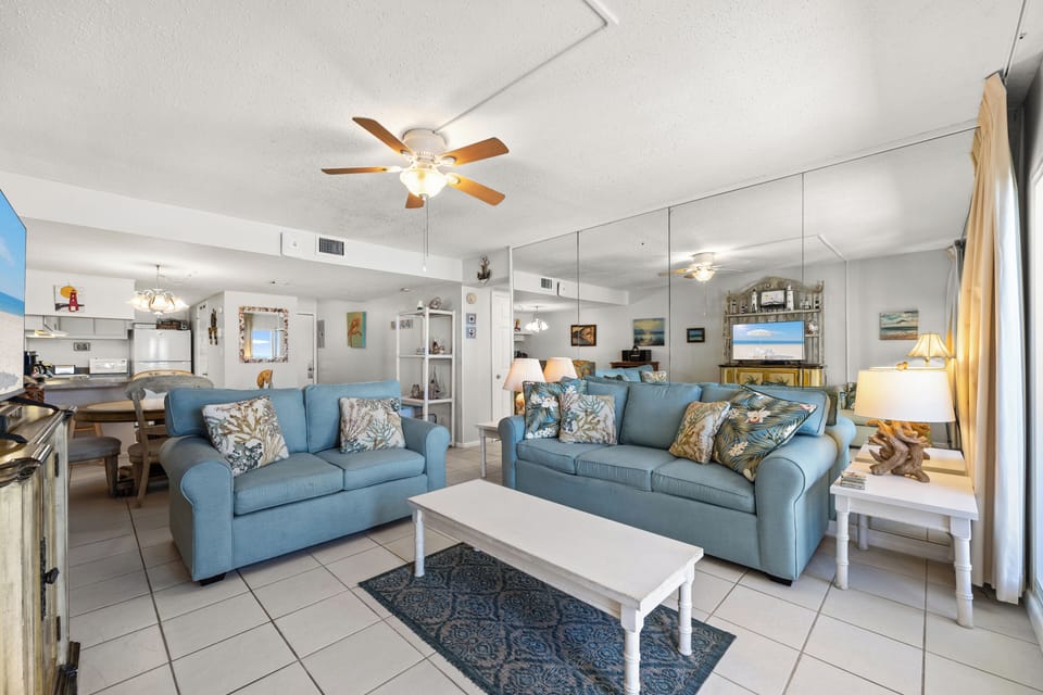 Comfortable seating and a wonderful queen sleeper sofa are just waiting for you and your guests.