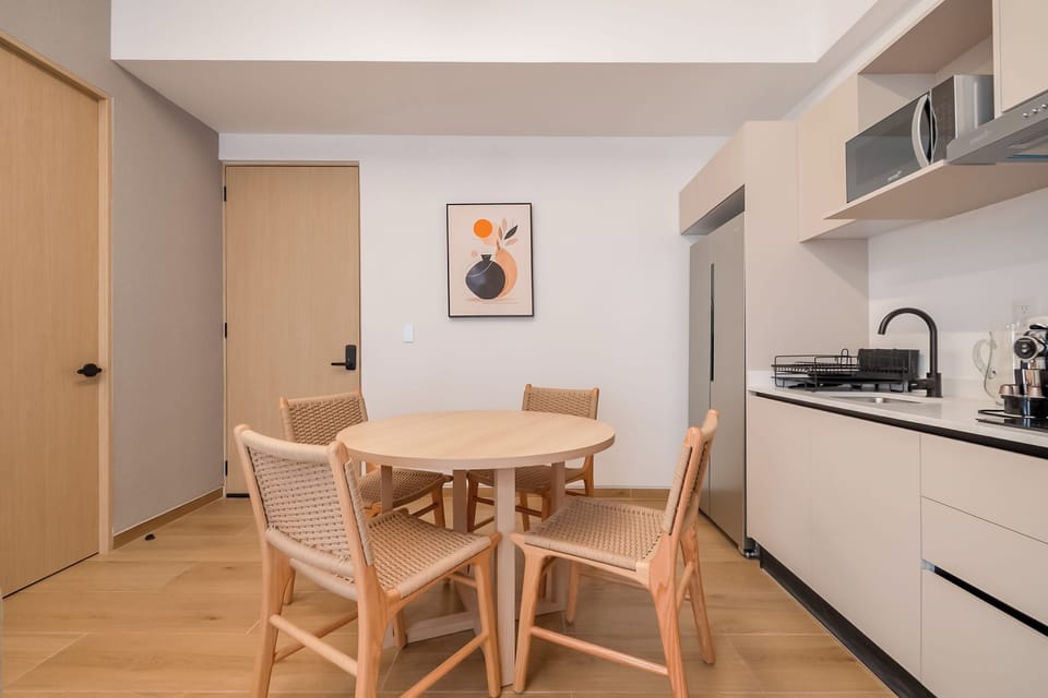 Superior Studio, 1 Queen Bed, Terrace, Ground Floor | Private kitchen | Mini-fridge, microwave, oven, stovetop