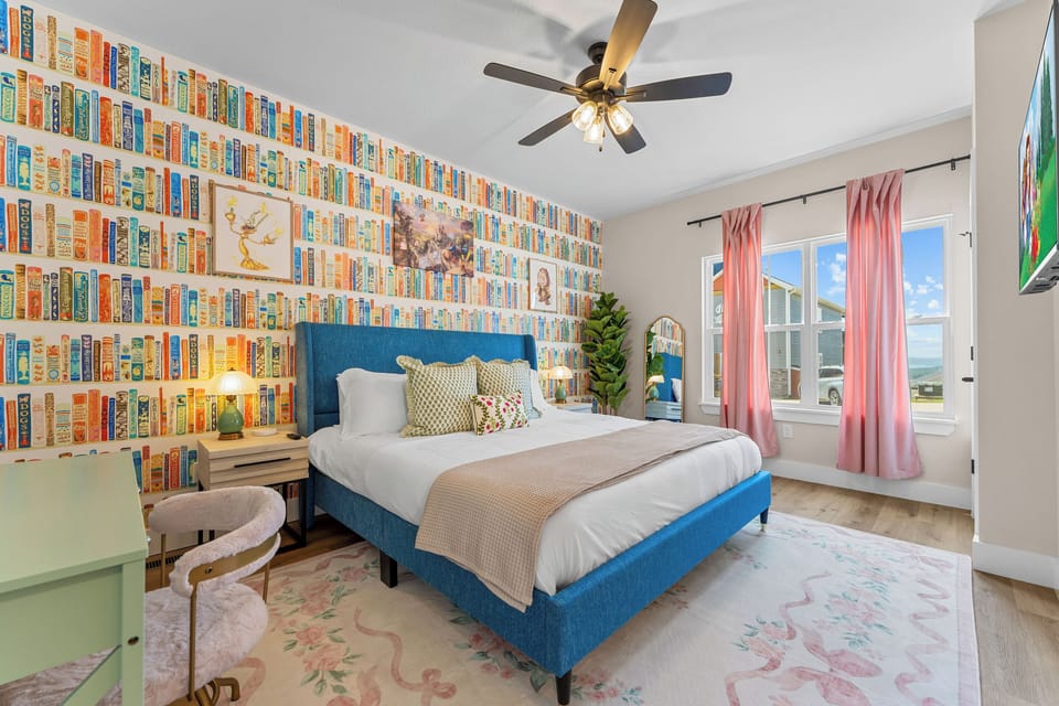 Step into our enchanting Beauty and the Beast-themed bedroom, where fairy tale magic meets modern comfort. 🌹