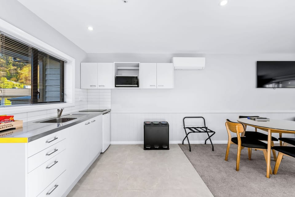 Mini-fridge, microwave, stovetop, highchair