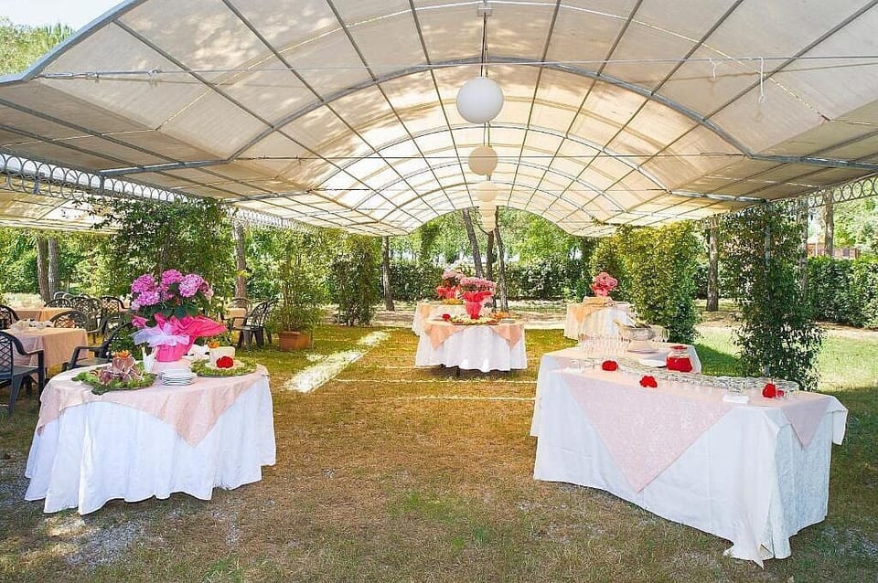 Outdoor banquet area