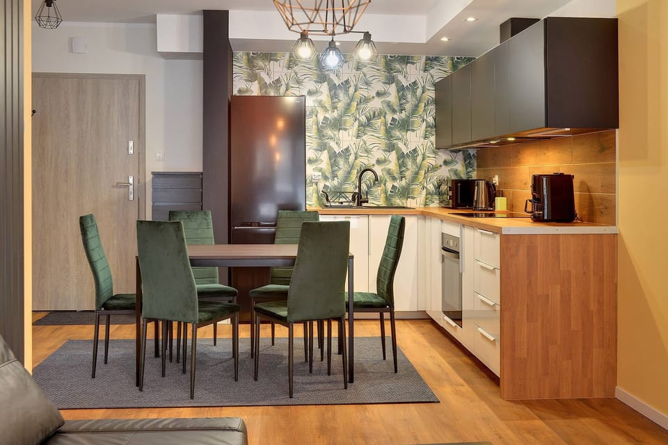 The fully equipped kitchenette includes everything you need for a home-cooked meal.