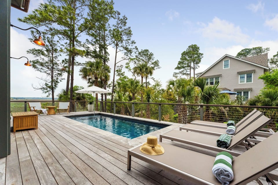 5 Star Retreat | Pool and Panoramic Marsh Views