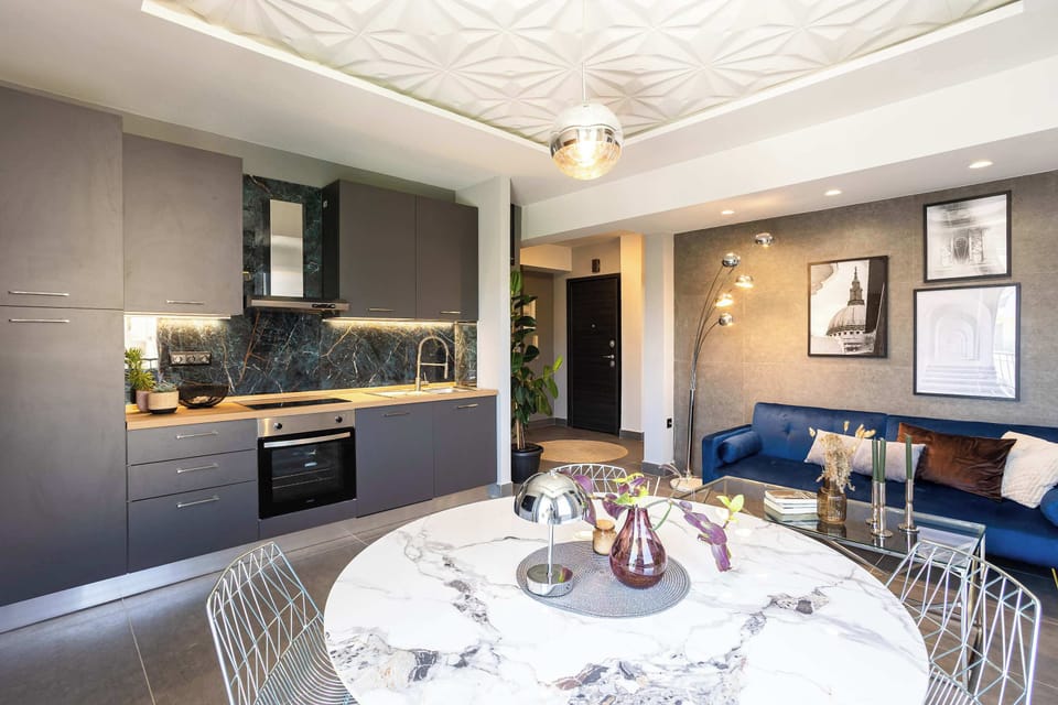 Open kitchen and dining space