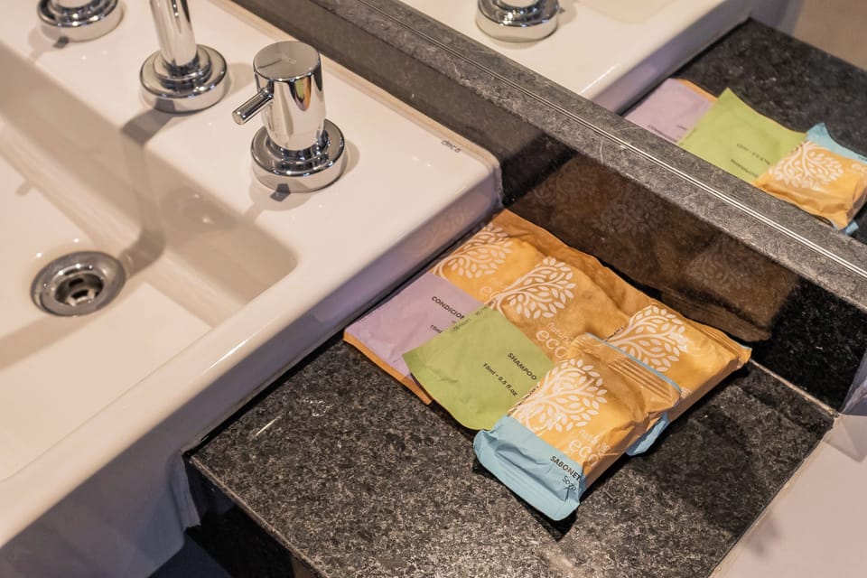 Deluxe Apartment, 1 Double Bed, Kitchen, City View | Bathroom amenities | Free toiletries, hair dryer, towels, soap