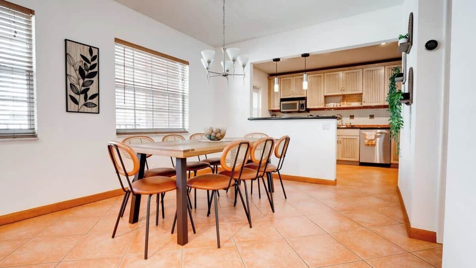 Cozy dining area with a 8-seater dining table