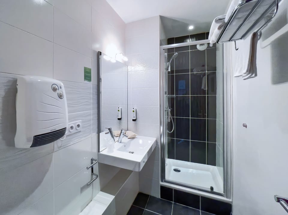 Family Room | Bathroom | Shower, free toiletries, hair dryer, towels
