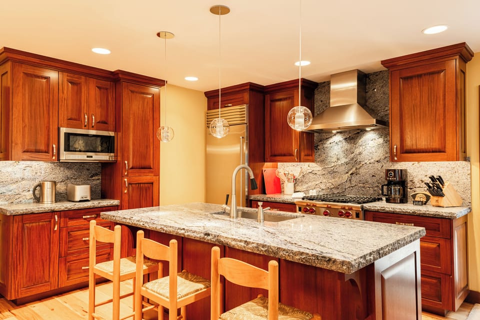 Gourmet kitchen with Wolf range & island