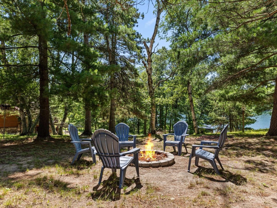 fire pit by house