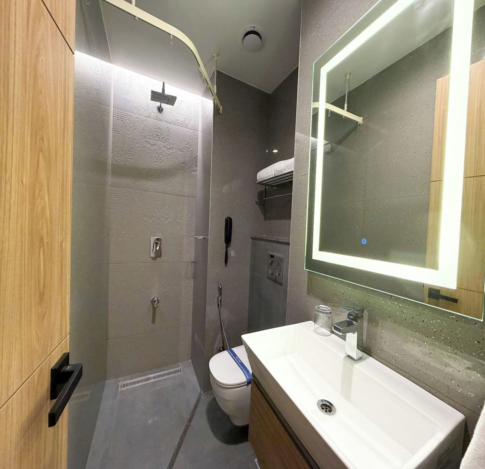 Deluxe Room | Bathroom | Shower, towels, soap, shampoo