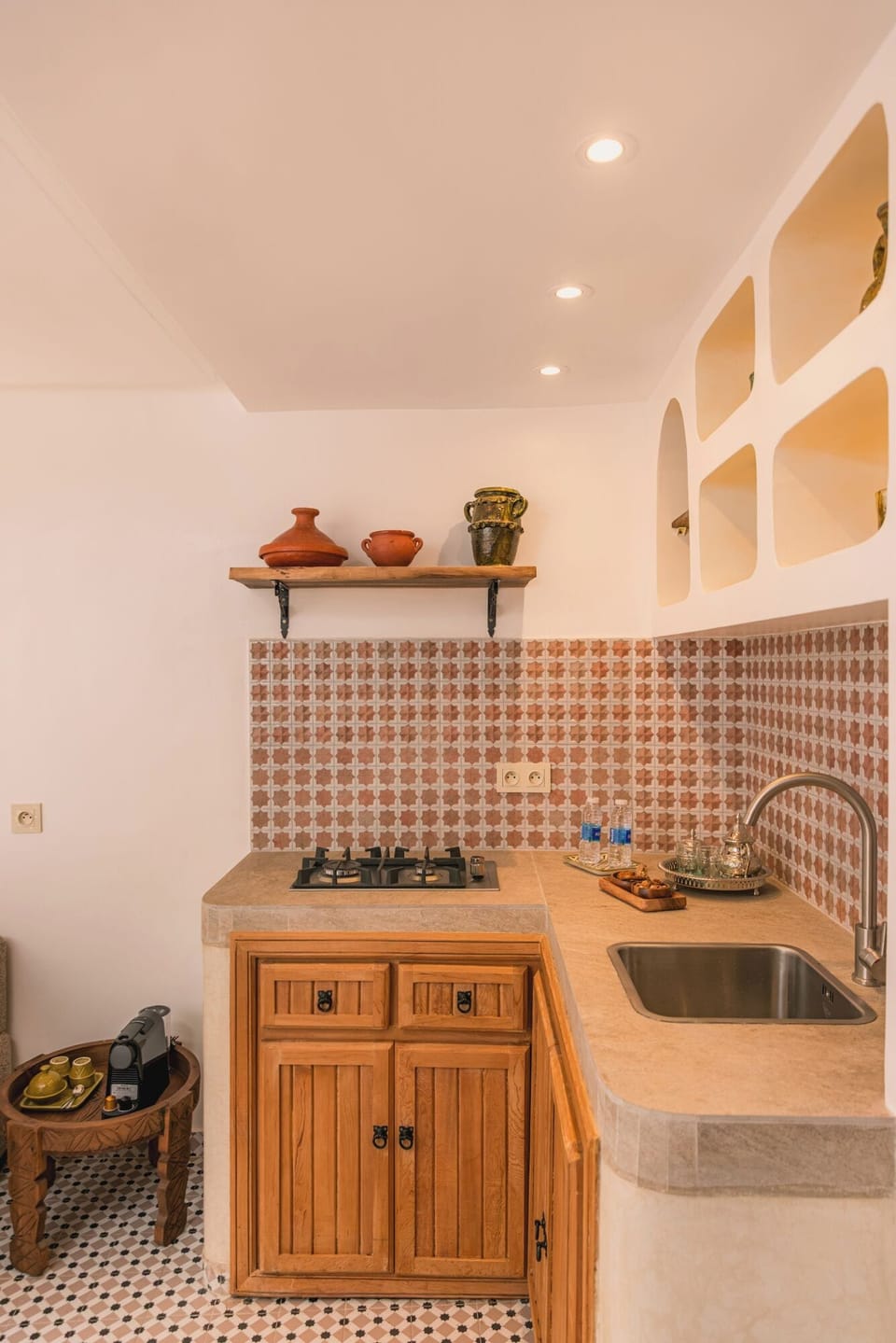 Mini-fridge, stovetop