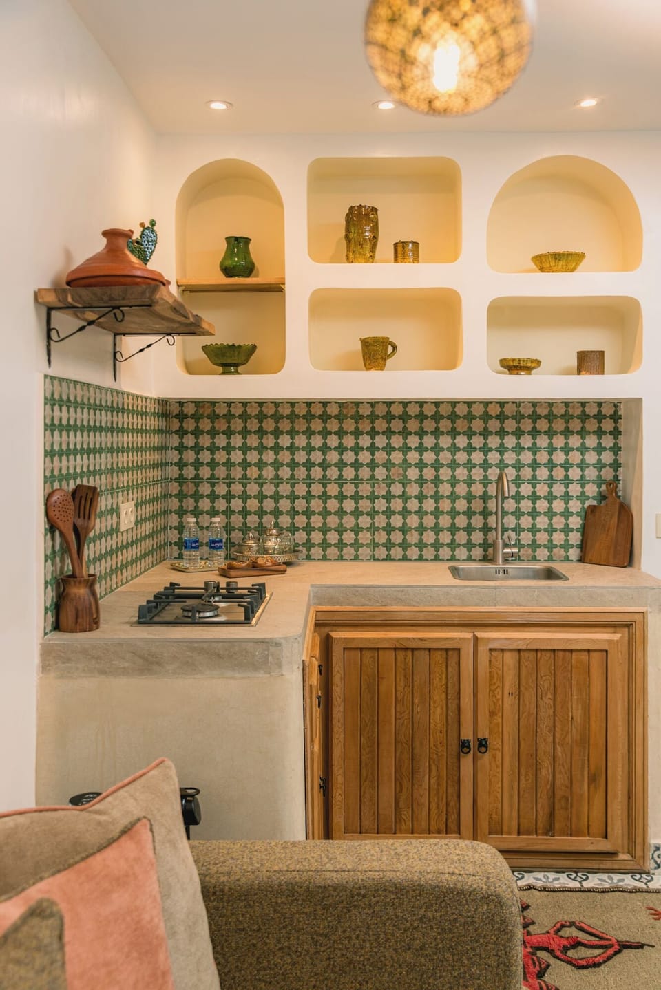 Mini-fridge, stovetop