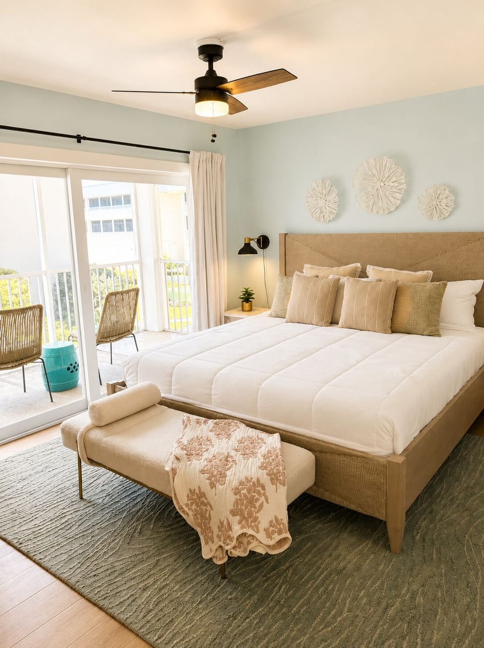 Master Bedroom with king sized bed and TV.  Direct access to the 2nd lanai.