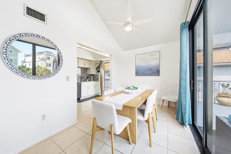 Kitchen is attached to dining room