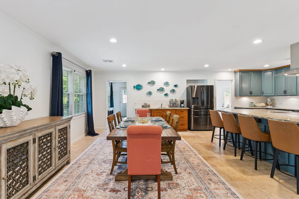Share family meals just steps from the spacious kitchen.