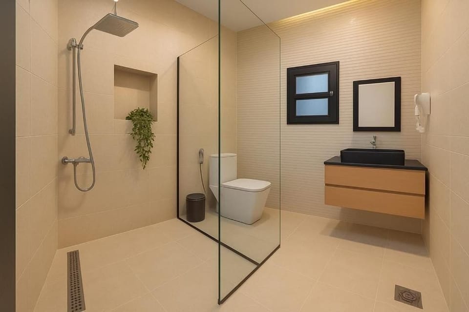 Chalet, Balcony, Desert View | Bathroom | Shower, free toiletries, hair dryer, slippers