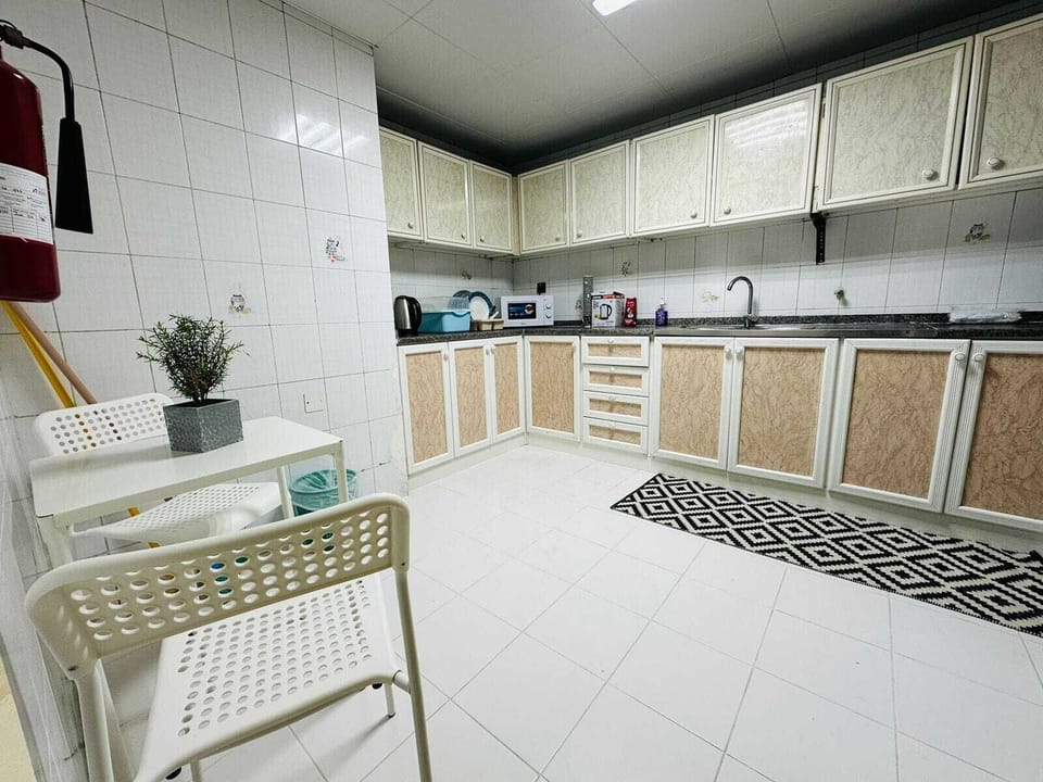 Shared fridge, shared microwave, electric kettle