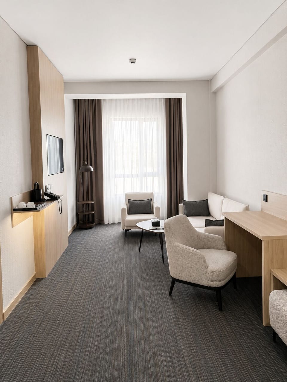 Luxury Suite, Balcony, Courtyard View | Living area | 43-inch Smart TV with cable channels