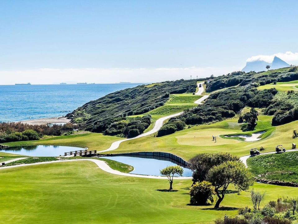 Scenic coastal golf course with ocean views and lush resort-style greens